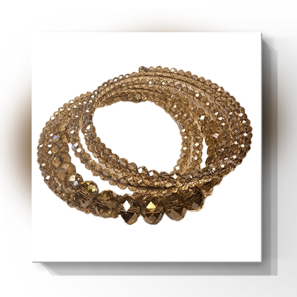 Crystal Beaded Coil Bracelet